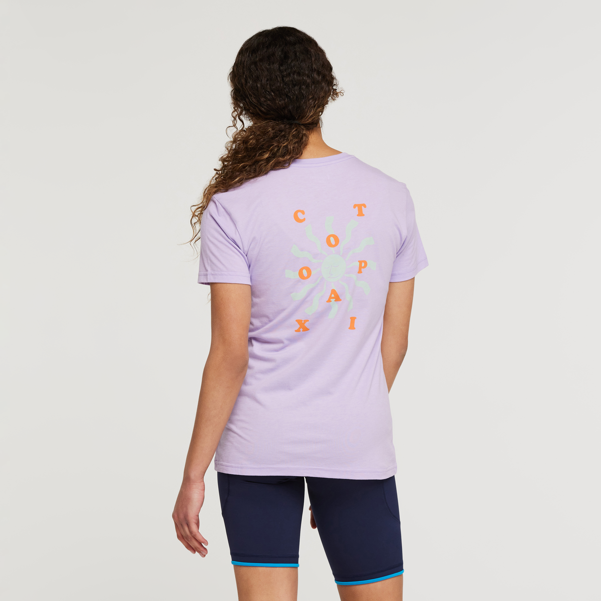 Happy Day Organic T-Shirt - Women's, Thistle, Model London