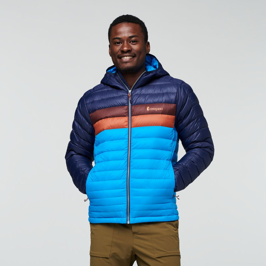 Fuego Down Hooded Jacket - Men's, Maritime/Saltwater, Model Jeremy